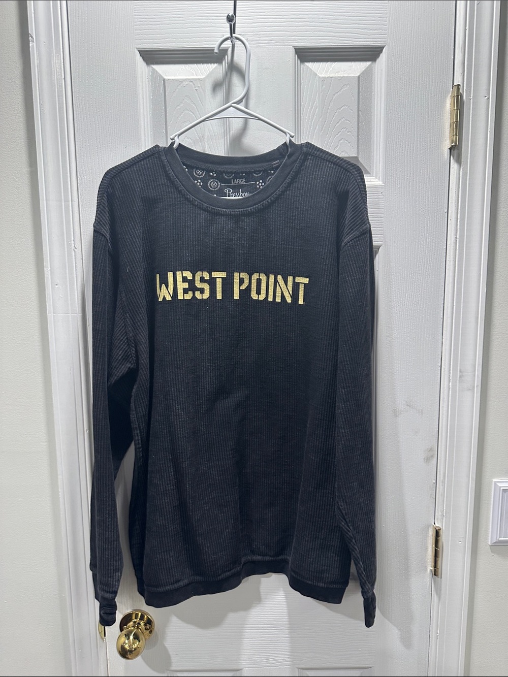 Pressbox Black Thermal Sweater with Gold WEST POINT Logo